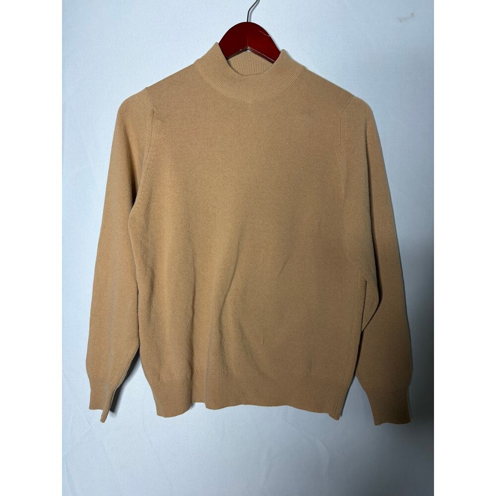 Berk by Ballantyne Tan Turtleneck 100% cashmere sz 38 US S - Picture 2 of 7